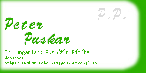 peter puskar business card